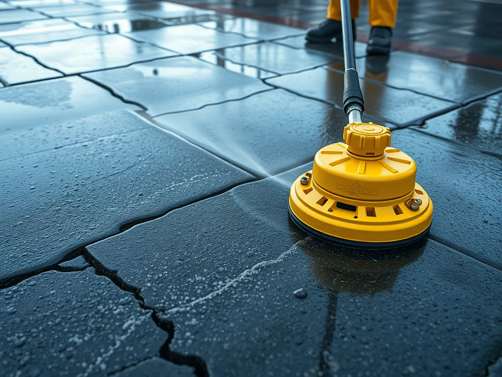 Cleaning asphalt surface impacted by snow and ice