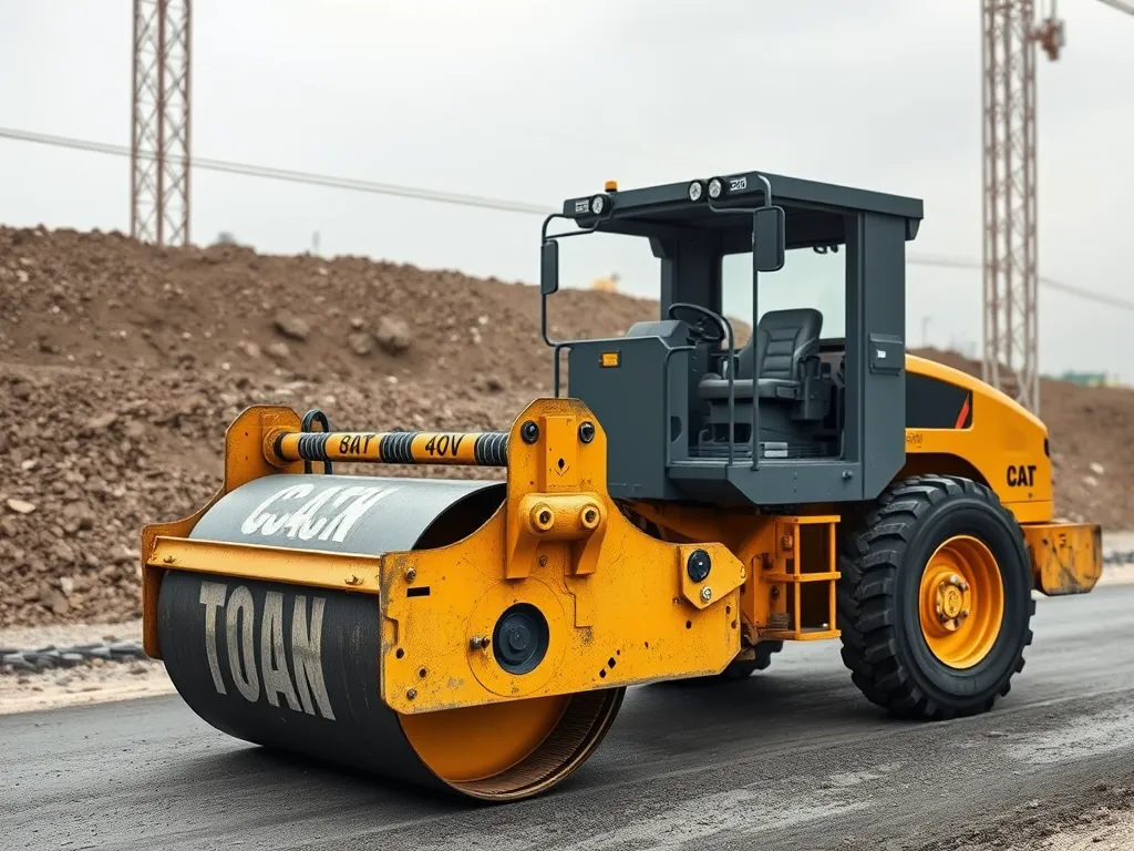 A construction roller used for creating strong edges and joints in road works.