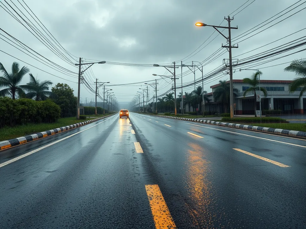 A modern road showcasing sustainable asphalt engineering practices under cloudy skies, highlighting advancements in green construction.