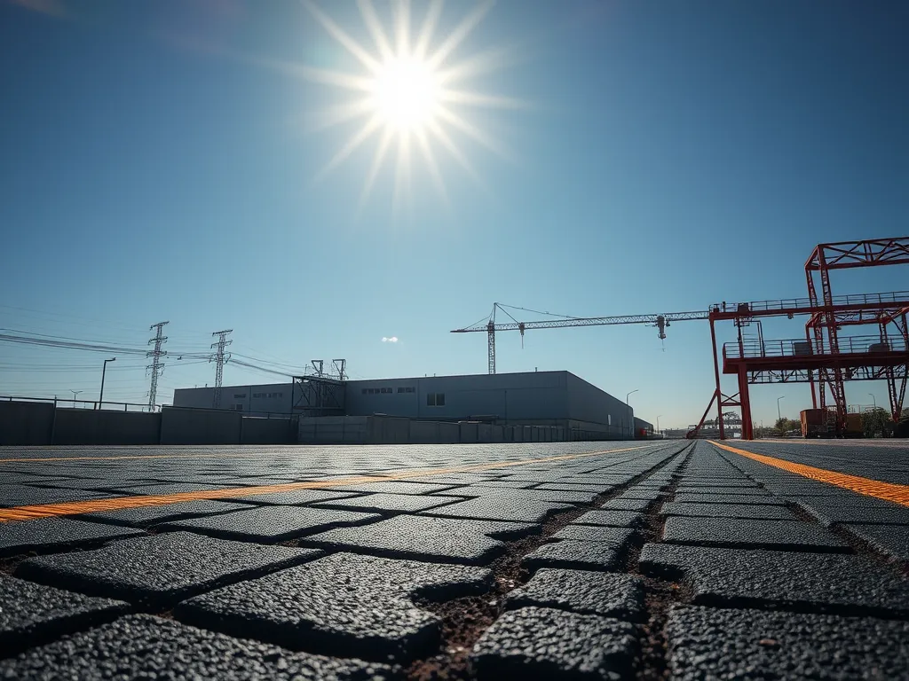 Innovative asphalt paving techniques under the sun, showcasing sustainable asphalt engineering practices.