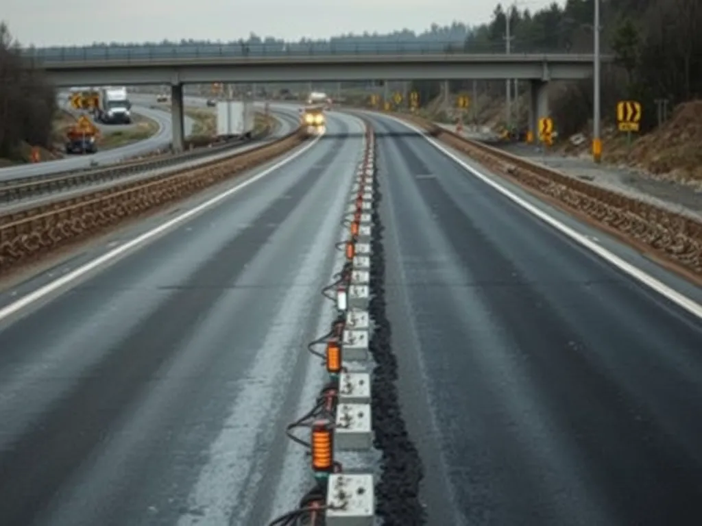 Road project showcasing sustainable asphalt technologies for performance comparison