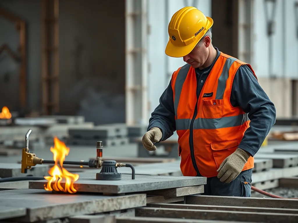 A worker in a safety vest operating a paver machine, emphasizing teamwork in construction.