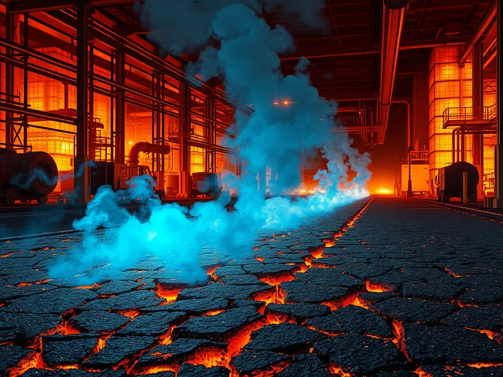 Heat effect on asphalt during application showing temperature variations