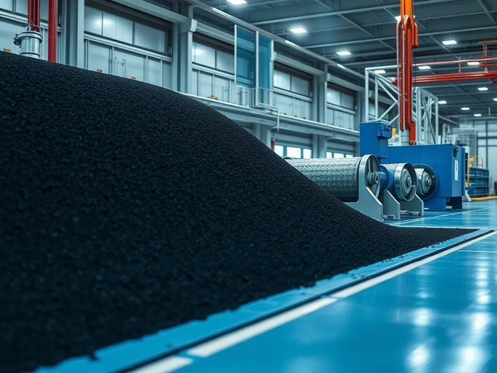 Pile of asphalt material in a facility, illustrating the importance of temperature in asphalt application.