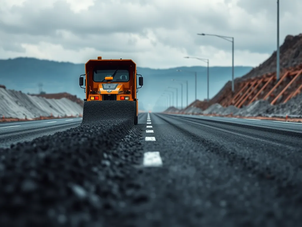 A paving machine working on asphalt curing, emphasizing the significance of time management in the process.