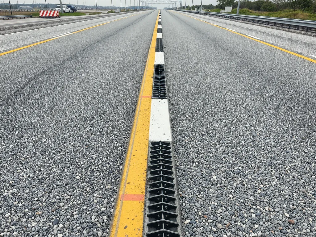 Close-up view of asphalt pavement showing wear caused by heavy traffic loads.