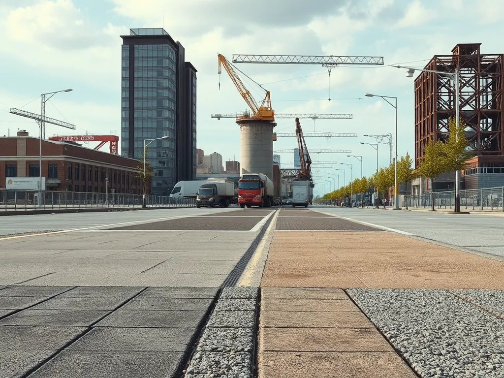 Construction site showing urban asphalt and its effects on the environment