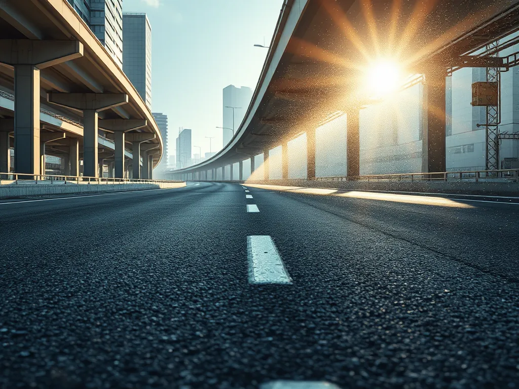 An empty urban road made of asphalt showing the environmental consequences of urbanization.