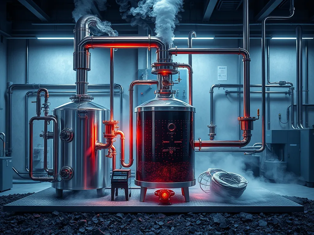 High-tech vacuum distillation setup for asphalt processing