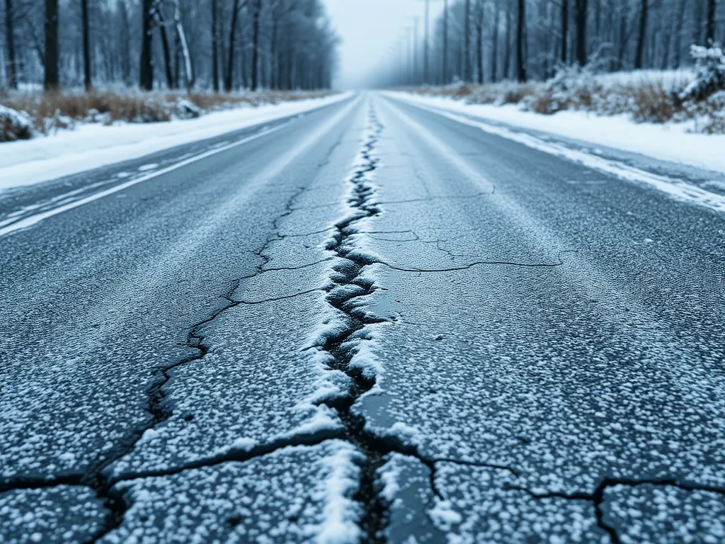 Warm mix asphalt road performance in cold climate with cracks and snow