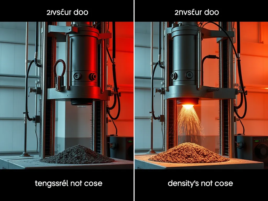 Image showing material testing setup for warm mix asphalt density and performance analysis.