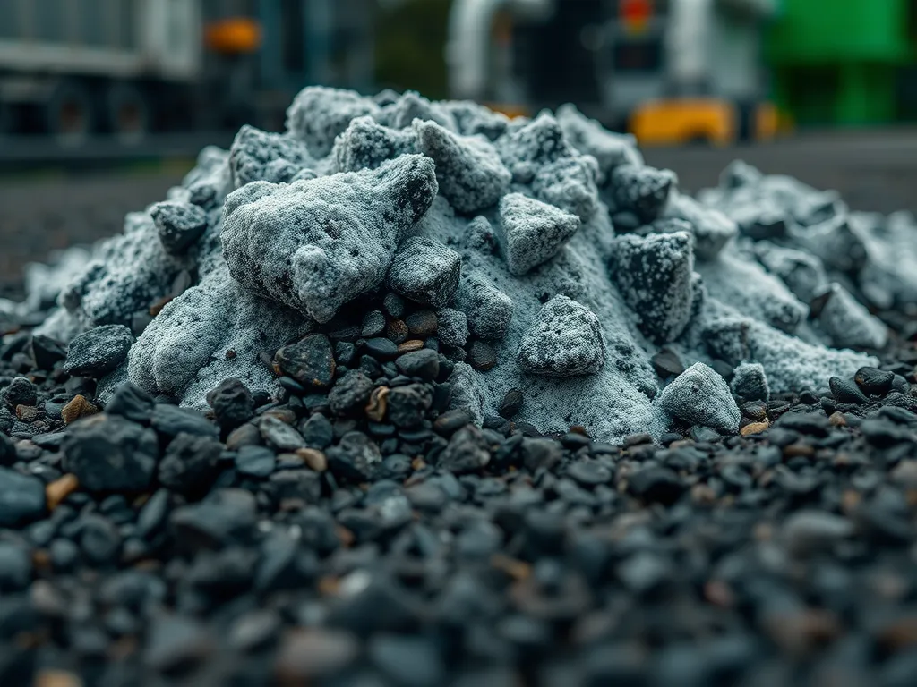 Close-up of aggregate materials used in warm mix asphalt.