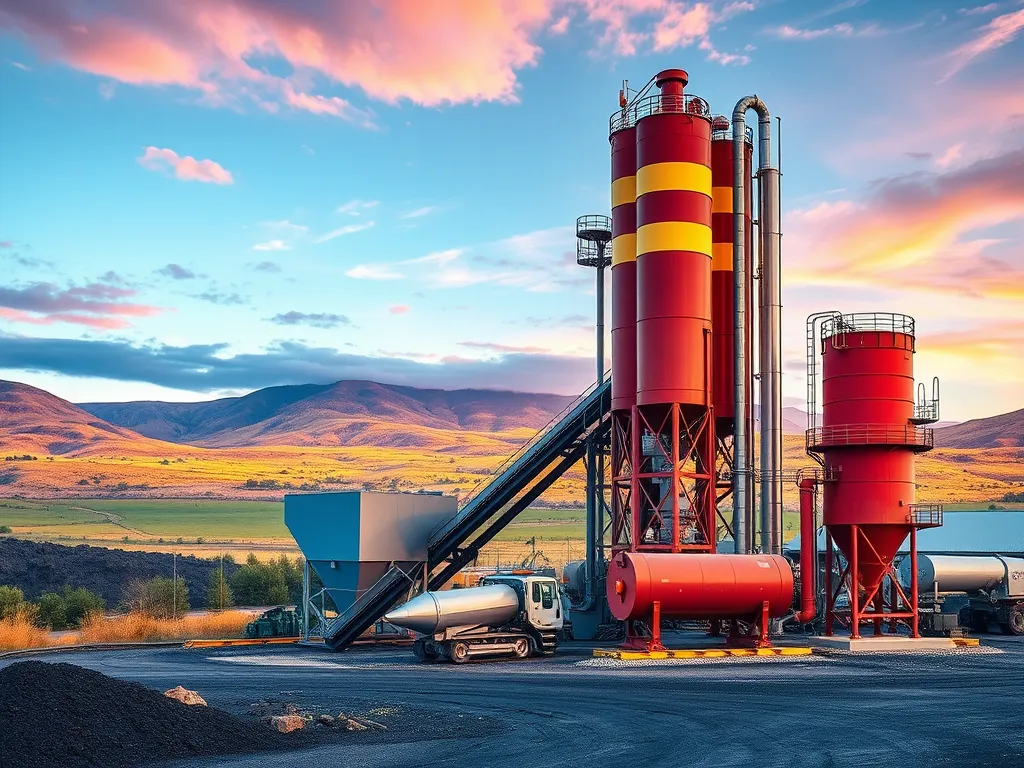 Warm mix asphalt production facility showcasing trends in sustainable paving technology