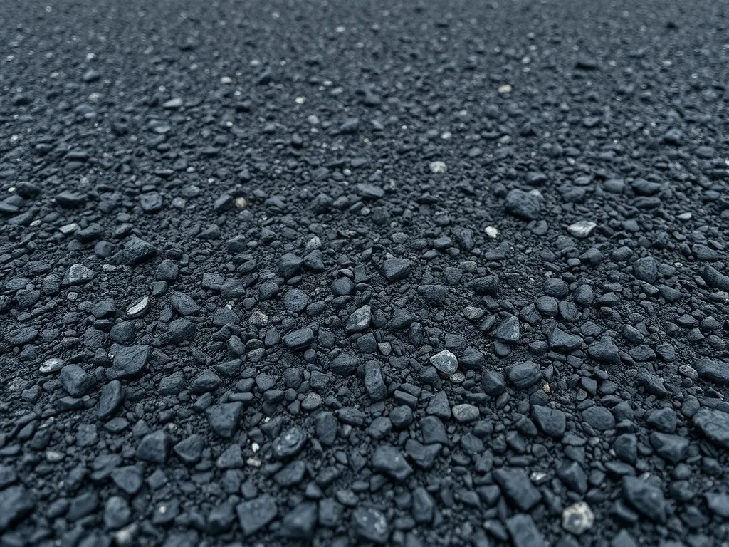 Close-up of warm mix asphalt showing aggregate and texture
