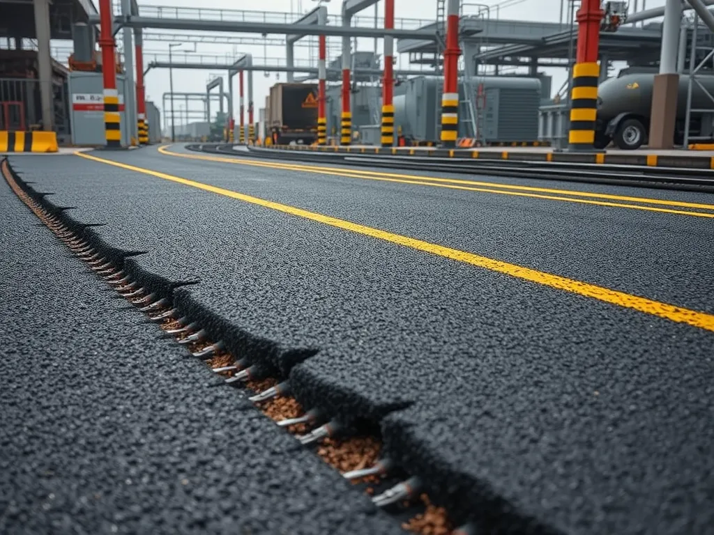 Asphalt road showing techniques for water damage mitigation