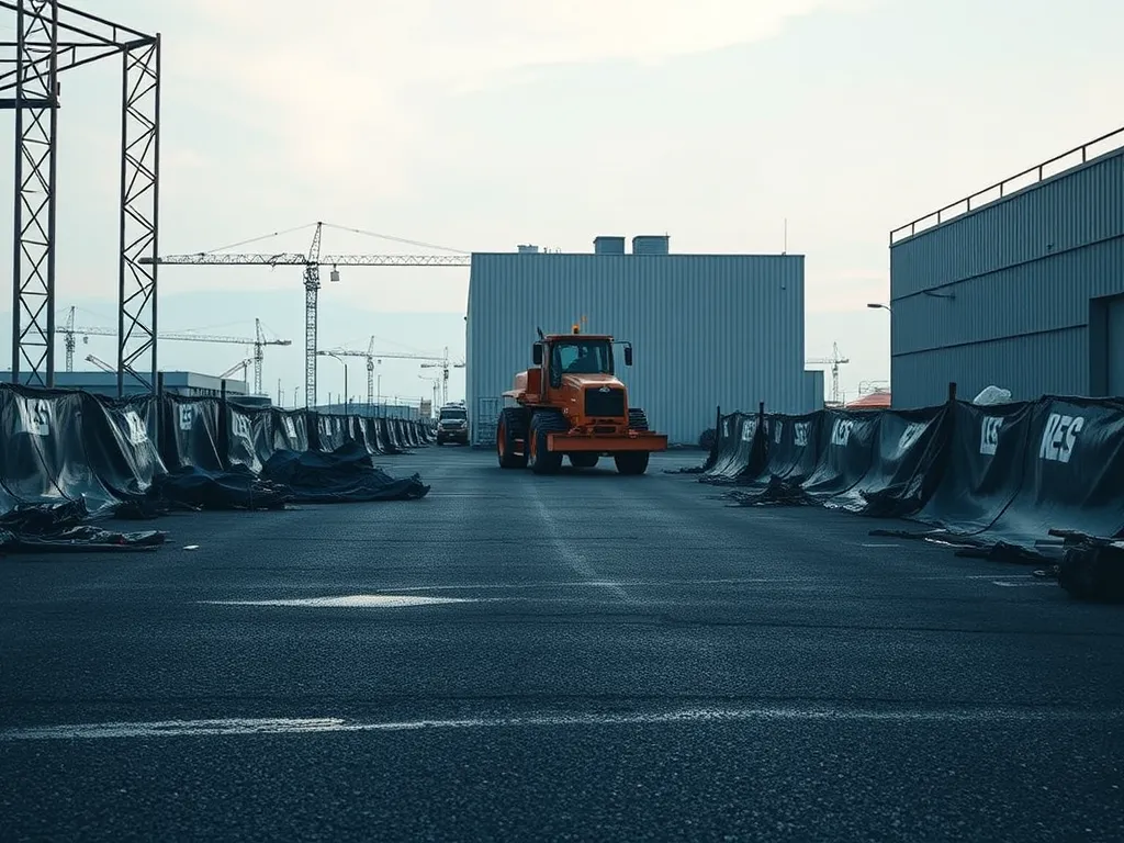Heavy machinery on asphalt road showcasing effects of weather on surface durability