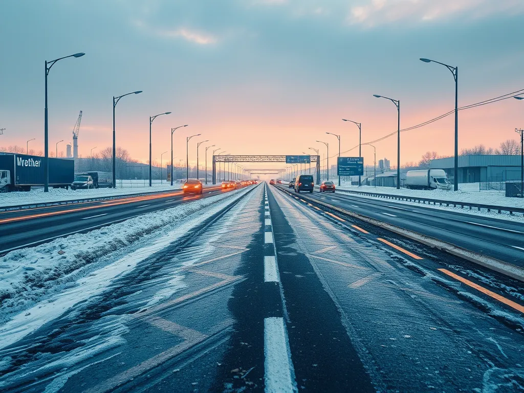 Road affected by winter weather showing how conditions impact asphalt durability