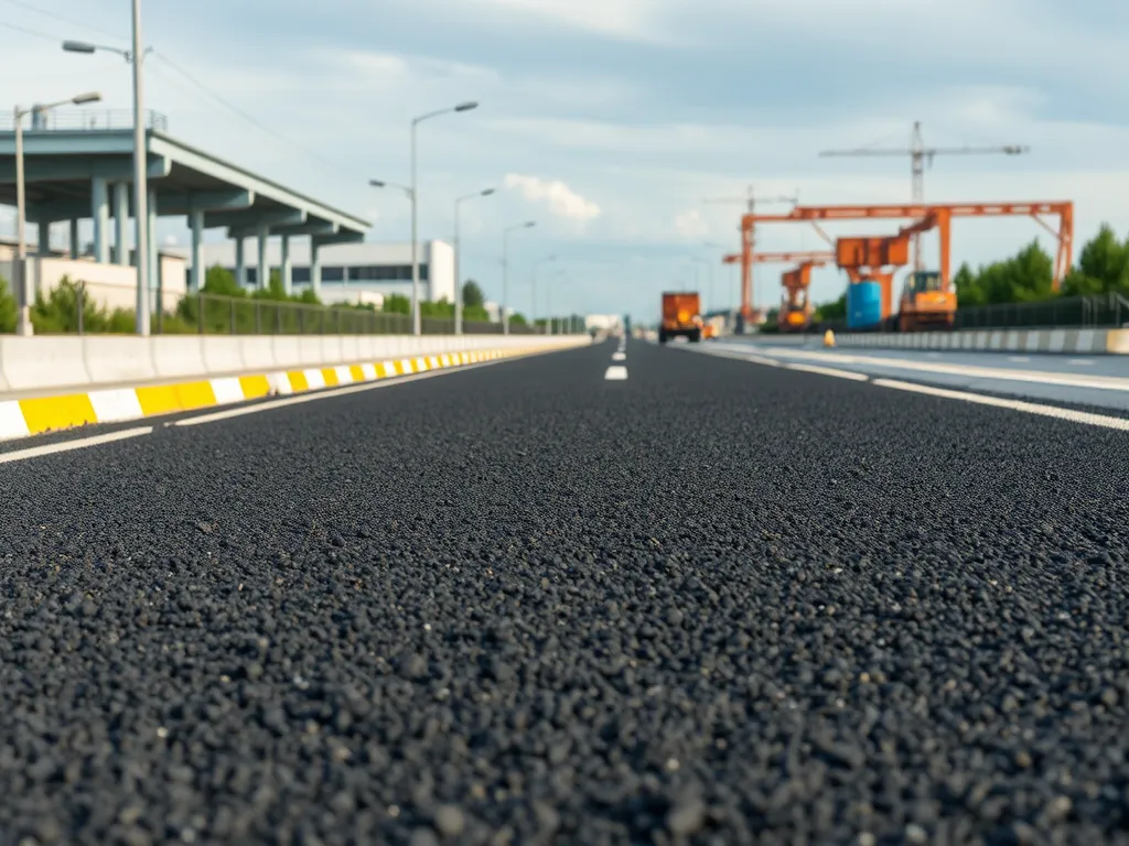 An image showing a smooth asphalt road, highlighting weather-resistant asphalt performance metrics.