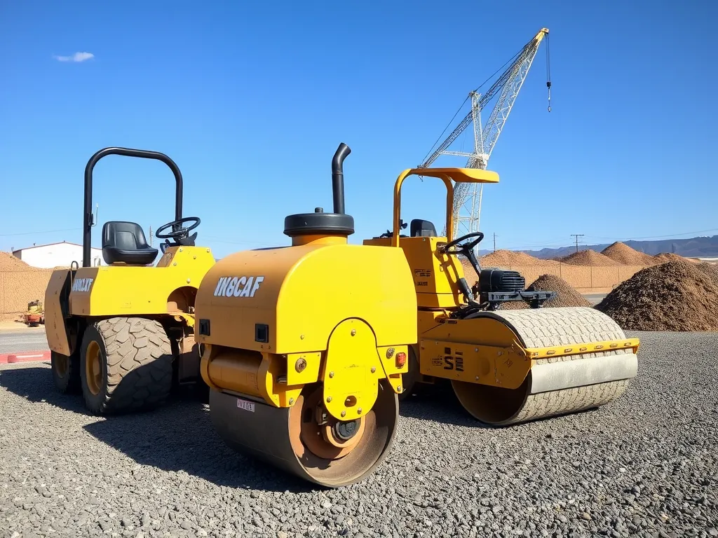 Heavy machinery used in the construction of a well-compacted base