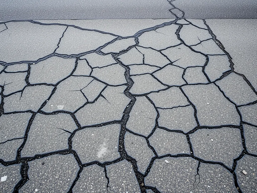 Cracked Asphalt Driveway Highlighting Durability Issues