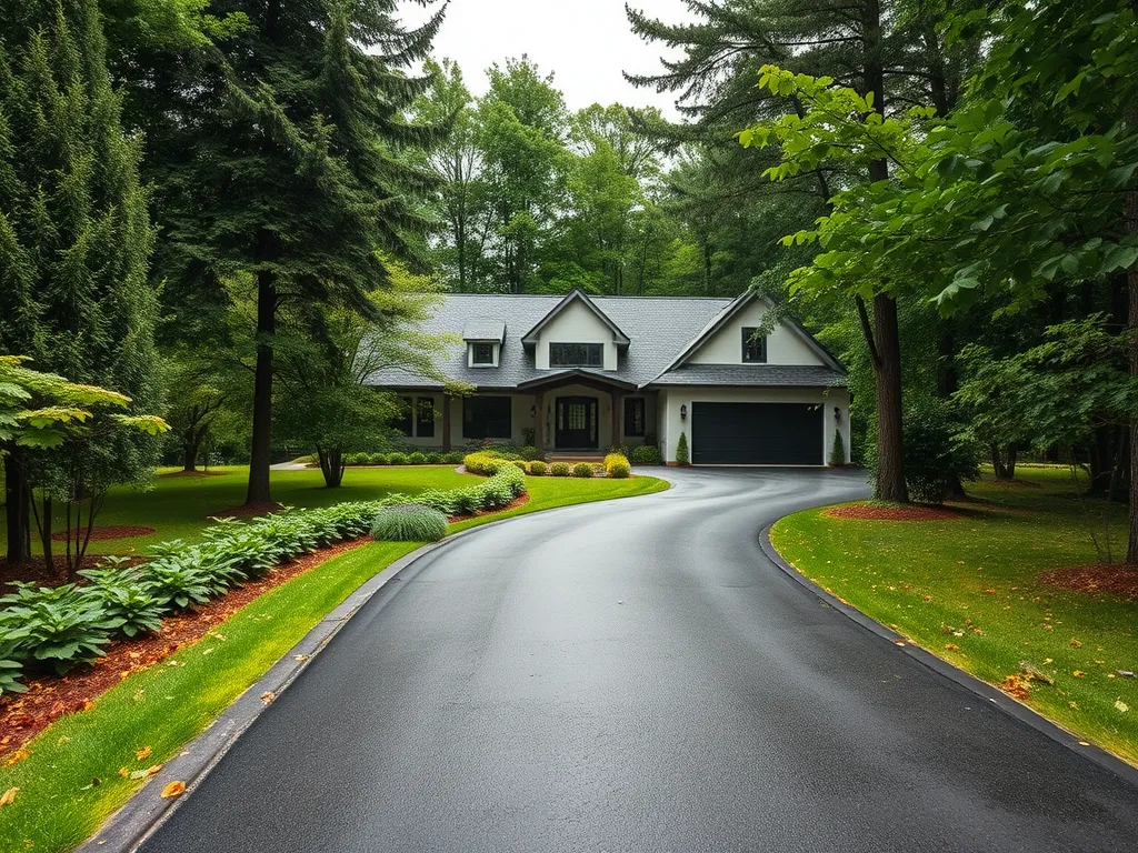 Beautiful home with an asphalt driveway, illustrating the potential impact on property taxes.