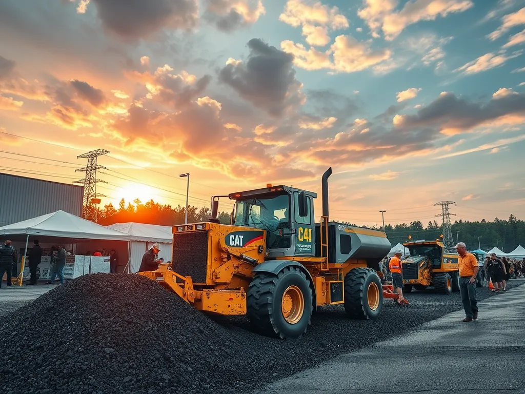 Construction equipment on a site with asphalt, highlighting the community impacts of asphalt usage.