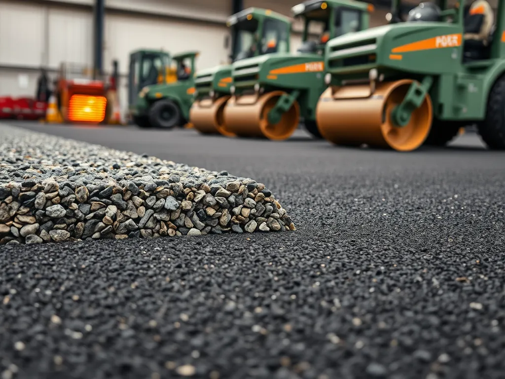 Heavy machinery used in professional asphalt installation for durable driveways.