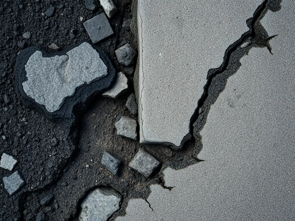 Cracked asphalt surface illustrating common joint issues and potential damage.