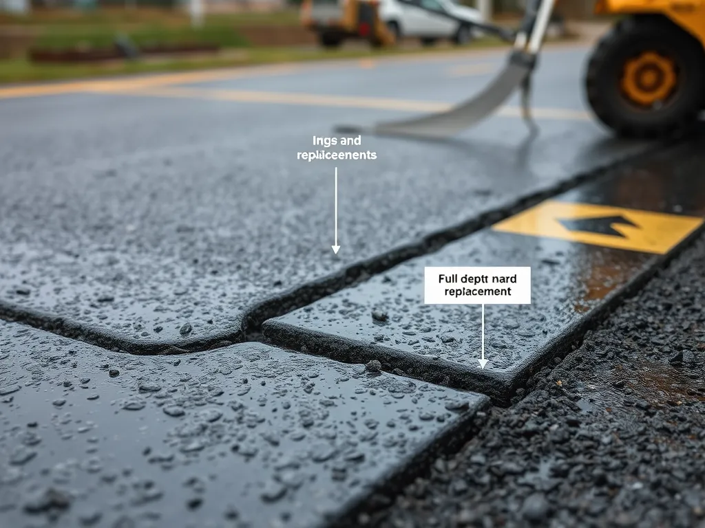 A close-up view of asphalt laid on wet ground, highlighting issues and techniques associated with wet surface application.