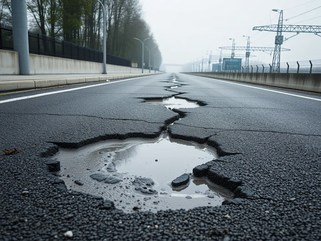 Cracked asphalt surface showing the need for proper installation over gravel