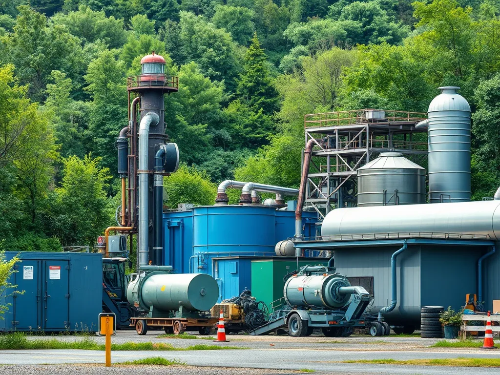 A facility for asphalt recycling, showcasing community impact through sustainable practices.