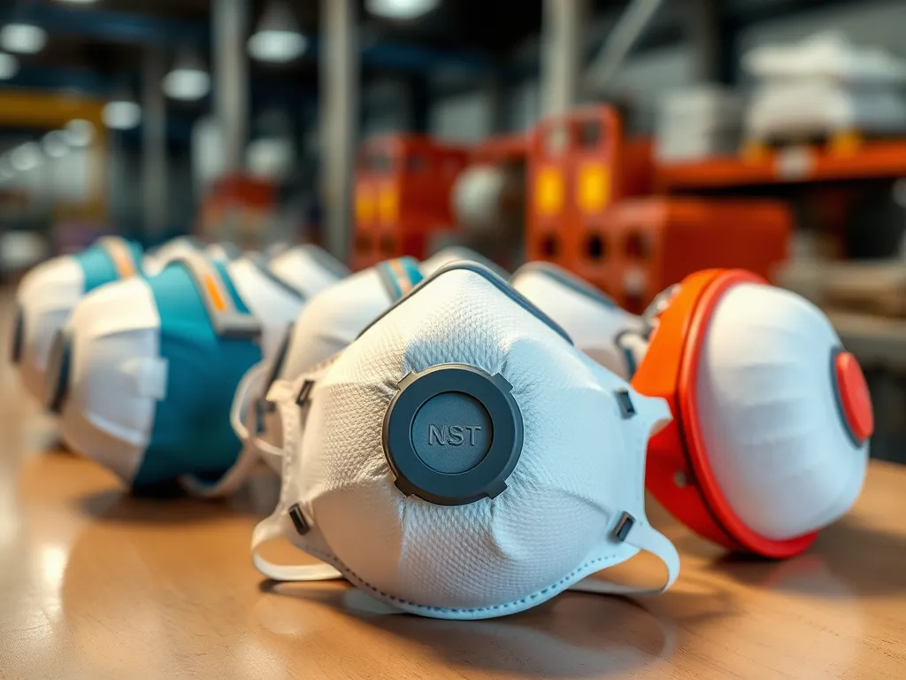 A collection of safety masks for hands-on training sessions focused on asphalt safety.
