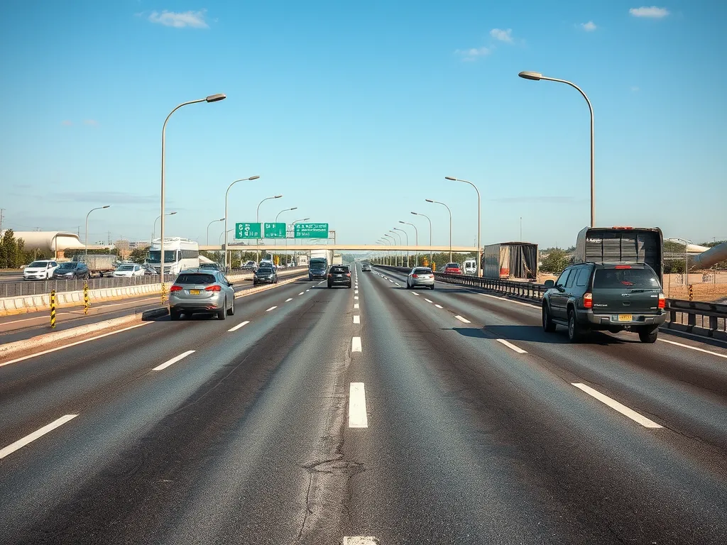 Highway with asphalt surface showcasing common applications of asphalt in residential and commercial settings