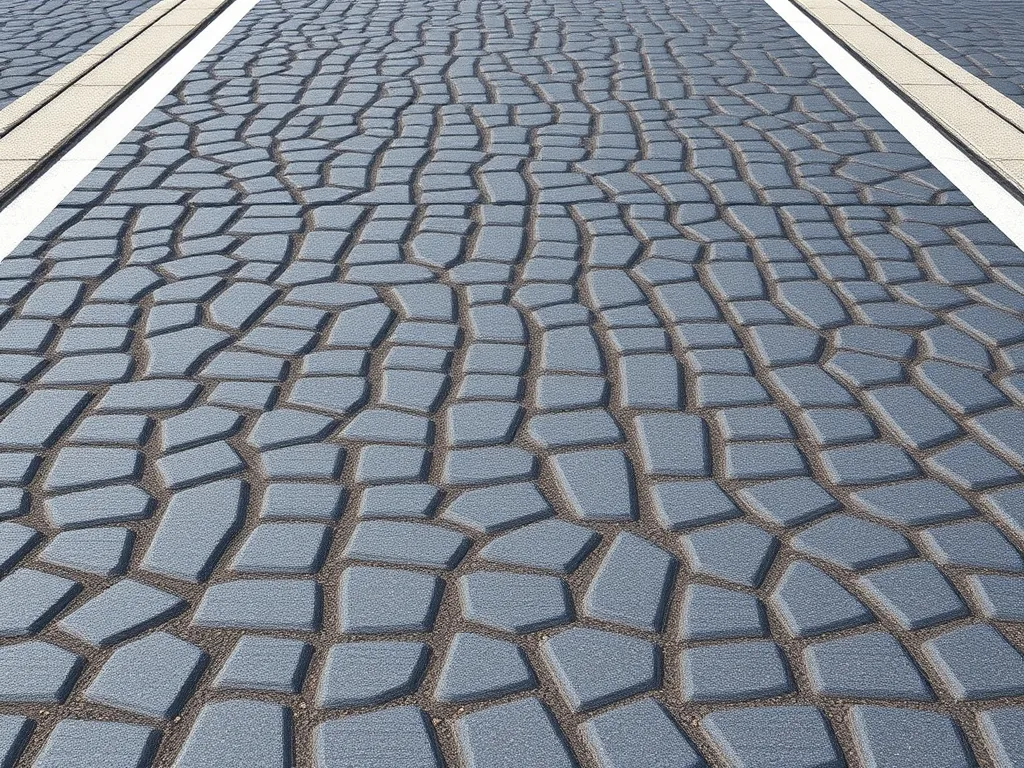 Detailed texture of asphalt pavement for comparative noise studies between asphalt and concrete.