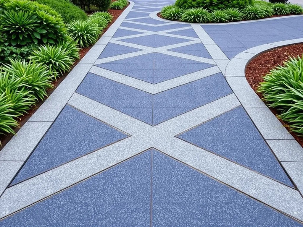 Stylish asphalt walkway featuring modern design trends with geometric patterns.