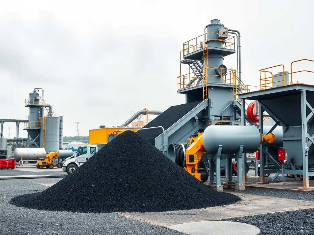 A bitumen production facility showcasing the production process crucial for understanding bitumen lifespan.