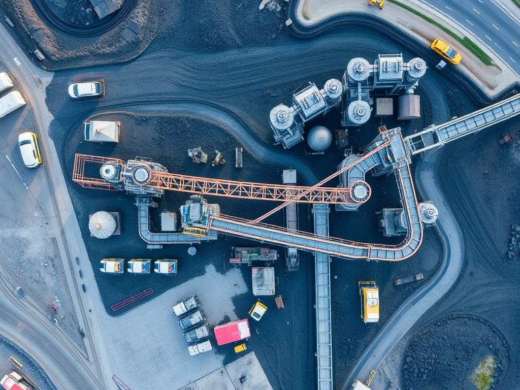 Aerial view of a facility demonstrating bitumen viscosity effects in production.