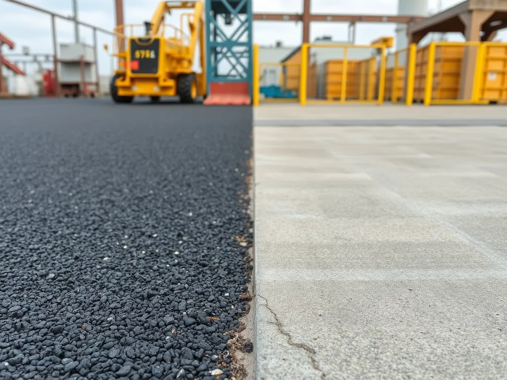 Asphalt surface illustrating the carbon footprint associated with asphalt production.