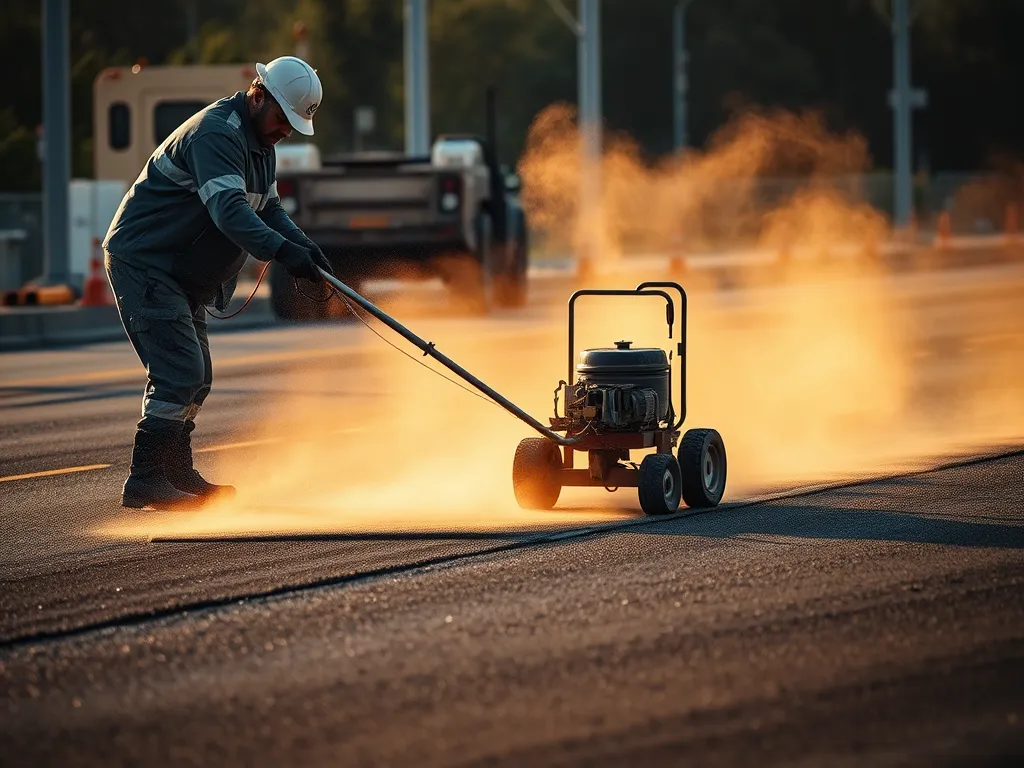 Worker applying cold mix asphalt for enhanced durability over time.