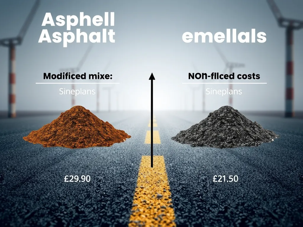 Comparison of modified mix and non-filled costs for cold mix asphalt formulations