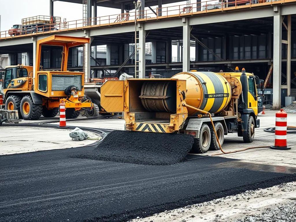 Cold mix asphalt being applied for durable road repairs.