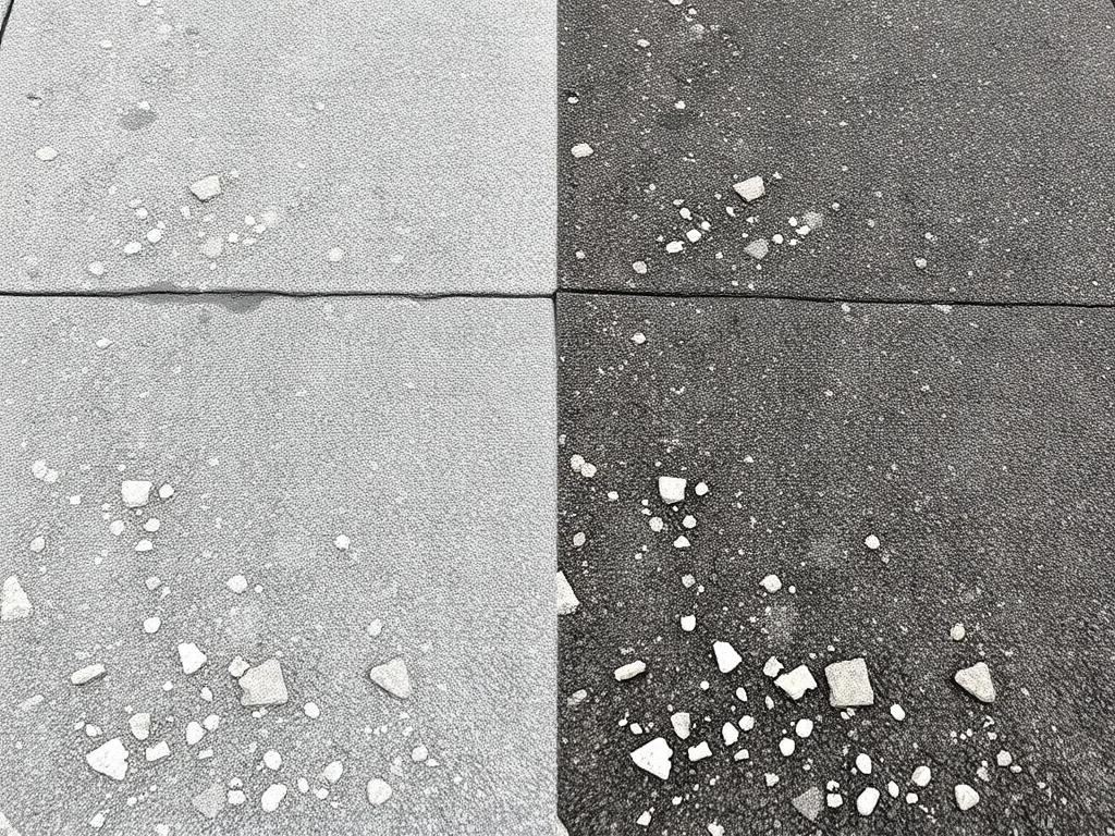 Cold mix asphalt application showing surface treatment in winter conditions.