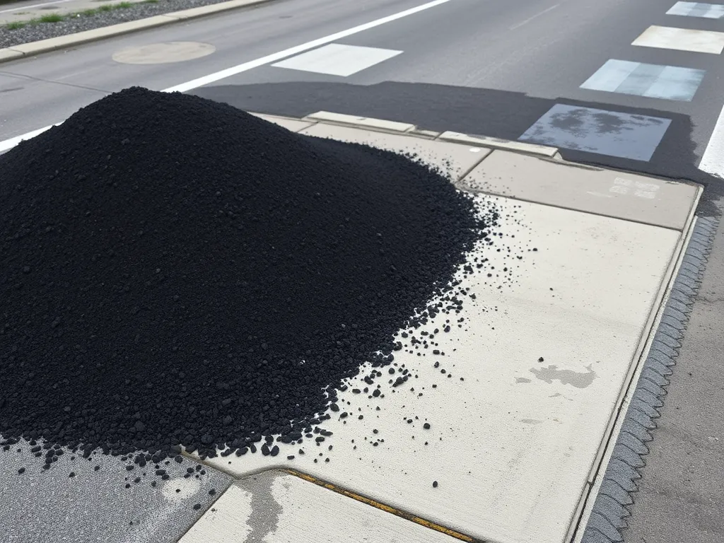 Cold mix asphalt being applied on a roadway during winter for effective repairs.