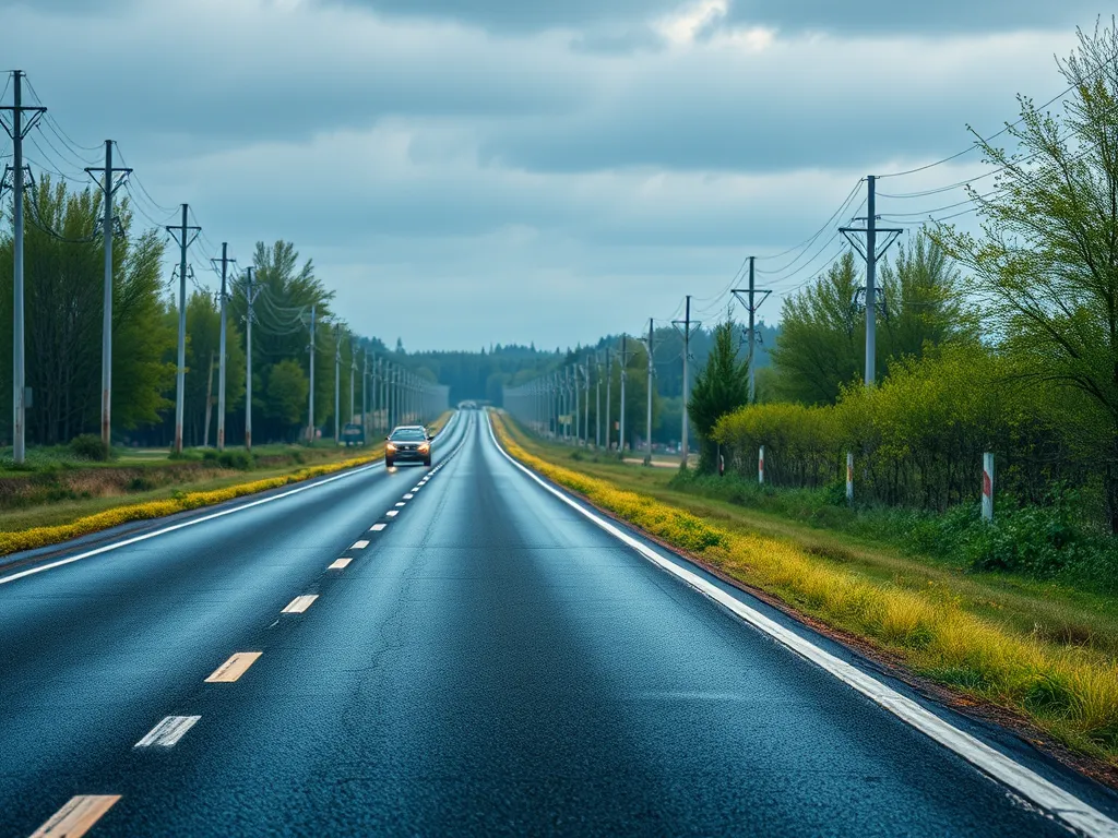A road comparison illustrating cold mix vs hot mix asphalt, showing the smooth finish of asphalt pavement.