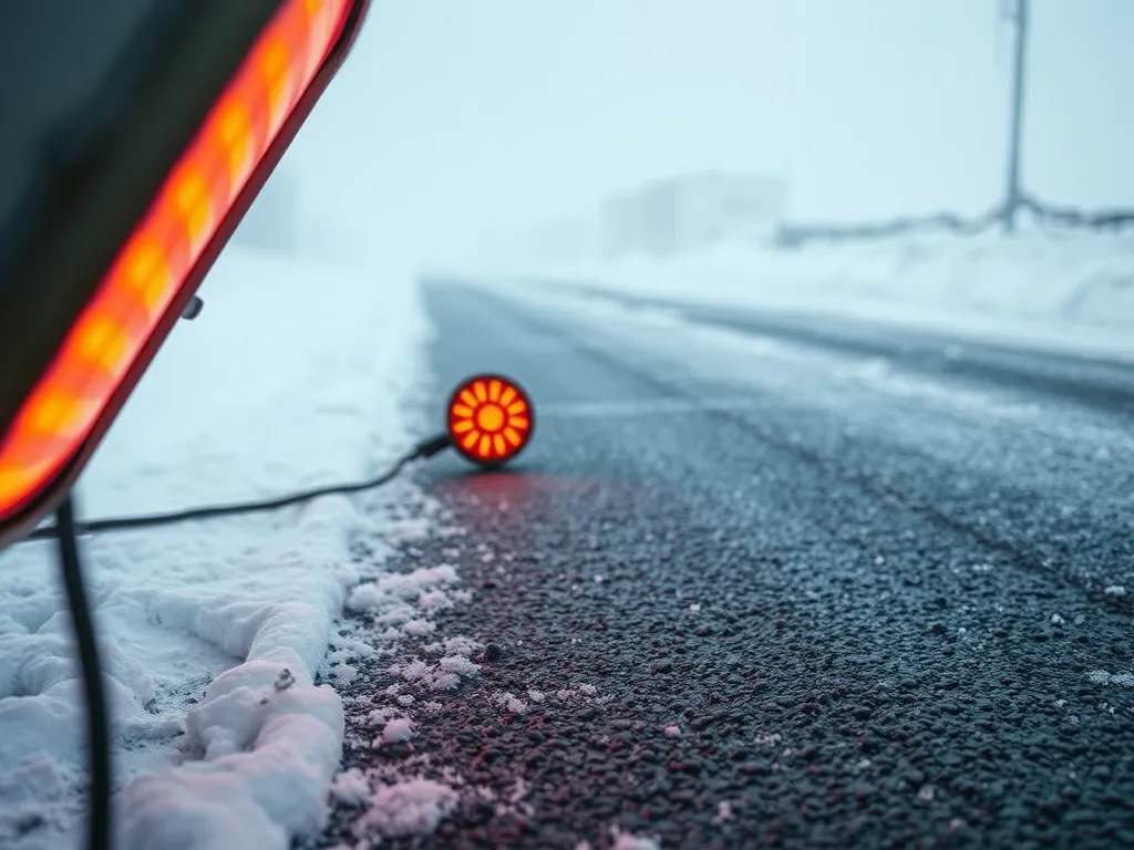 Image showcasing a snowy road with cold weather asphalt formulations.