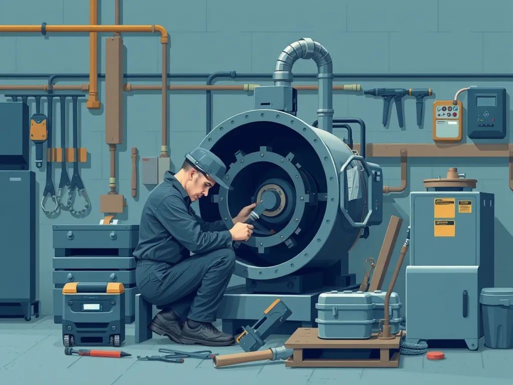 Technician fixing machinery related to common compaction errors.