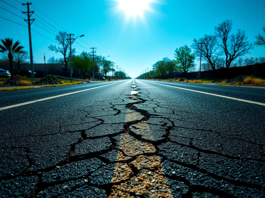 Cracked hot mix asphalt pavement illustrating common issues and misconceptions.