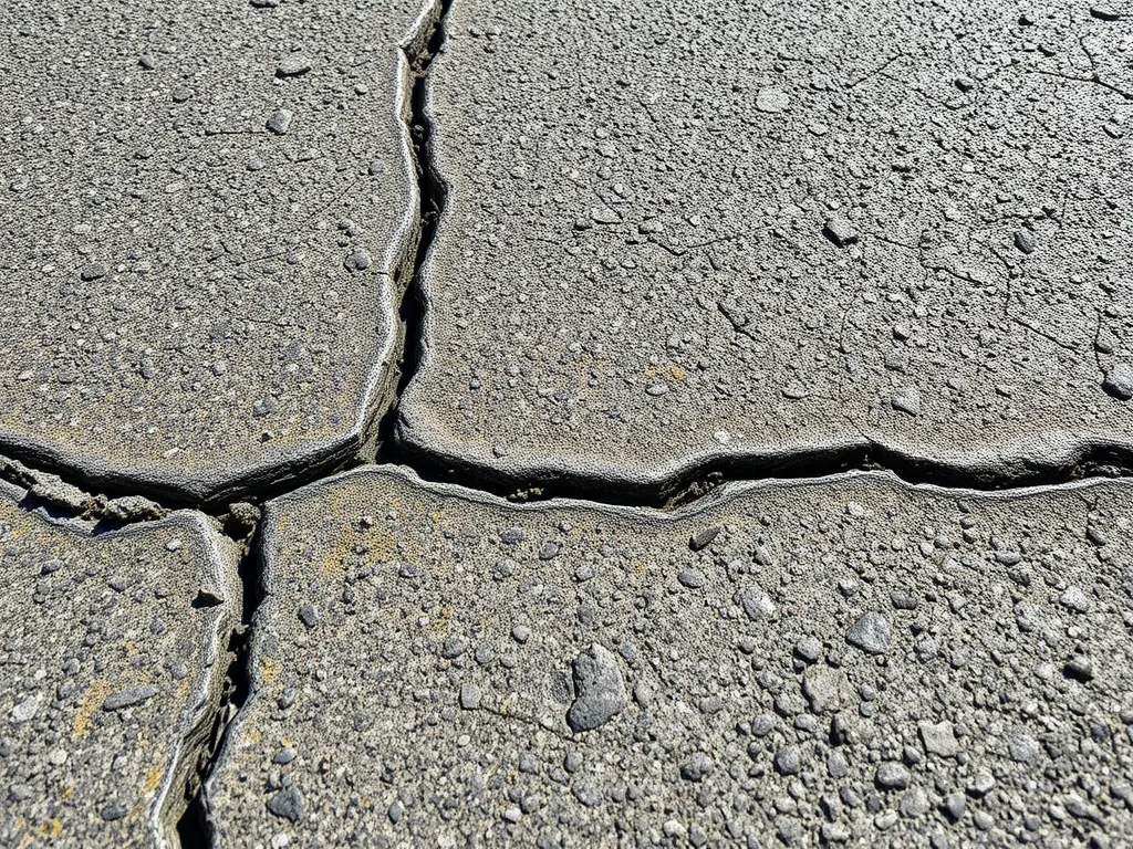 Cracks in pavement highlighting common compaction errors.