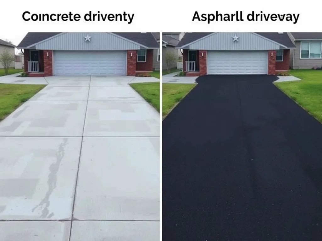 Comparison of Concrete and Asphalt Driveways highlighting differences
