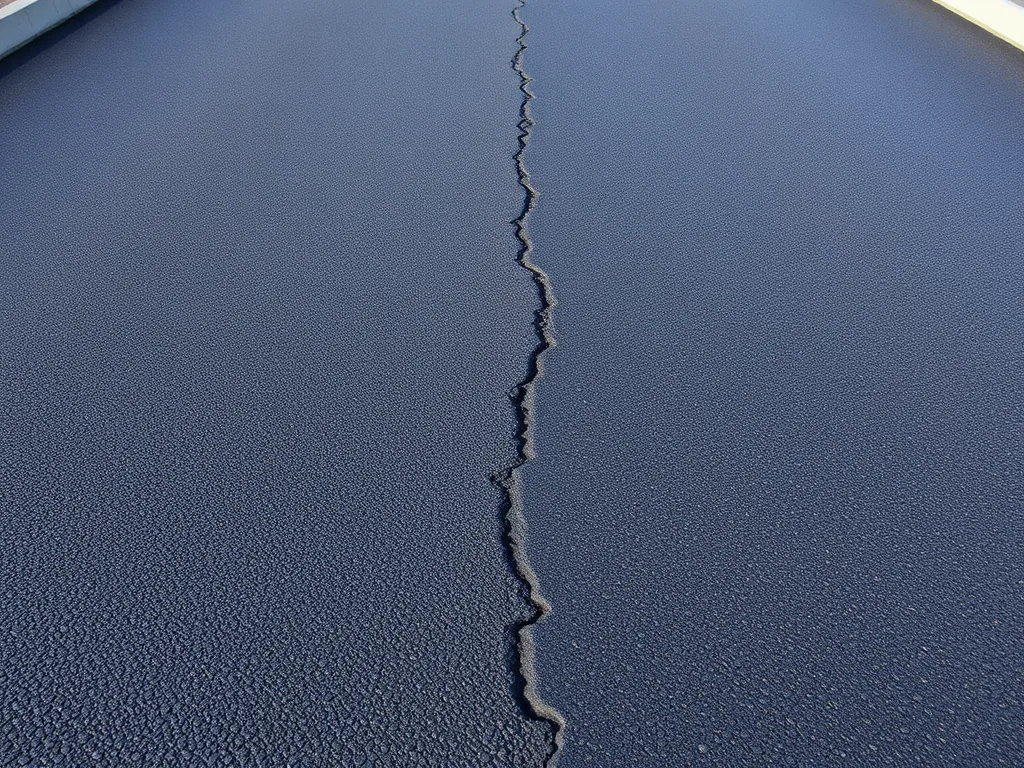 Close-up of a cracked asphalt driveway showing the need for DIY repair